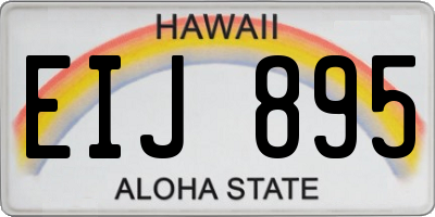HI license plate EIJ895