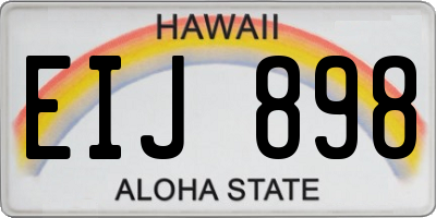HI license plate EIJ898