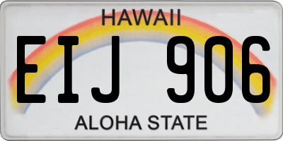 HI license plate EIJ906
