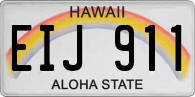HI license plate EIJ911