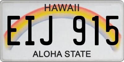 HI license plate EIJ915