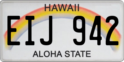 HI license plate EIJ942