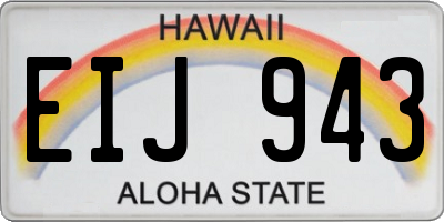 HI license plate EIJ943