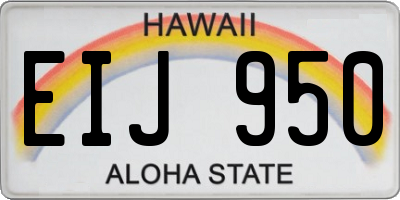 HI license plate EIJ950