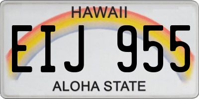 HI license plate EIJ955