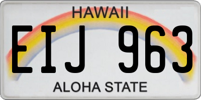 HI license plate EIJ963