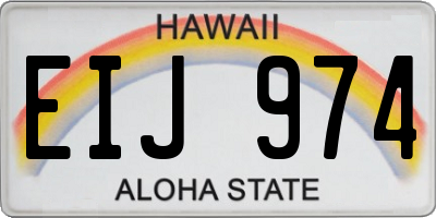 HI license plate EIJ974