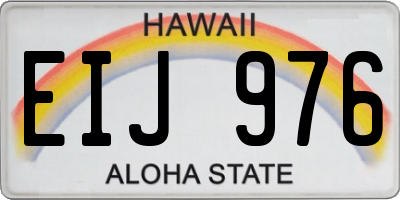 HI license plate EIJ976