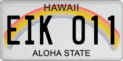 HI license plate EIK011