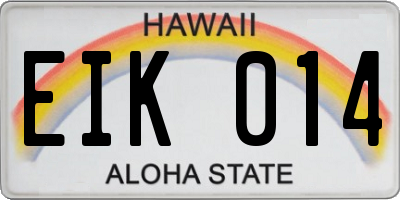 HI license plate EIK014