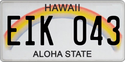 HI license plate EIK043