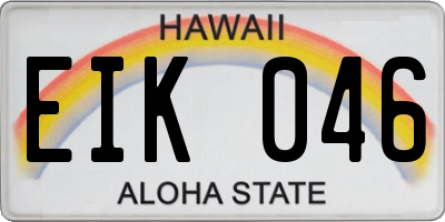 HI license plate EIK046