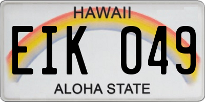 HI license plate EIK049