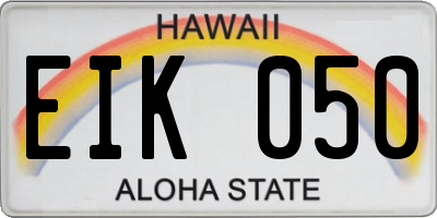 HI license plate EIK050