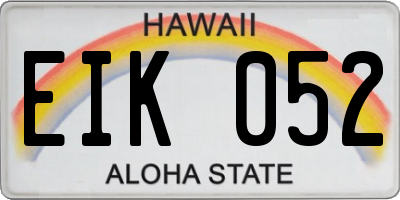 HI license plate EIK052