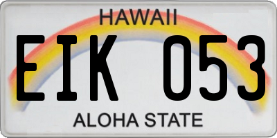 HI license plate EIK053