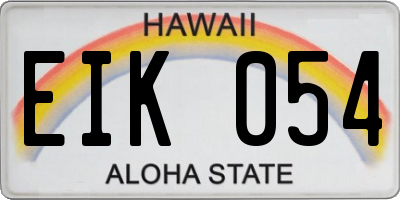 HI license plate EIK054