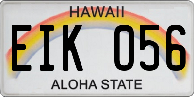 HI license plate EIK056