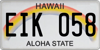 HI license plate EIK058