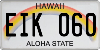 HI license plate EIK060