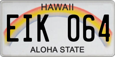 HI license plate EIK064
