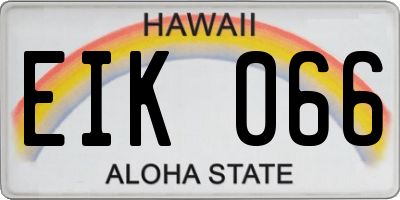 HI license plate EIK066