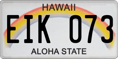 HI license plate EIK073