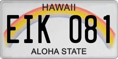 HI license plate EIK081