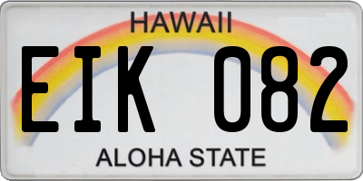 HI license plate EIK082