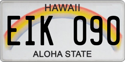 HI license plate EIK090