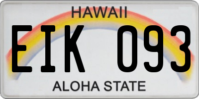 HI license plate EIK093
