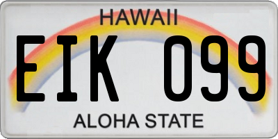 HI license plate EIK099