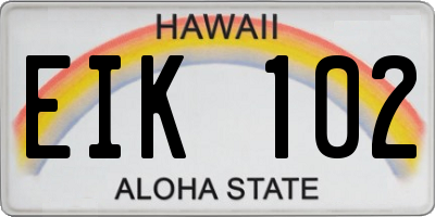 HI license plate EIK102