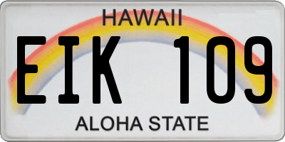 HI license plate EIK109