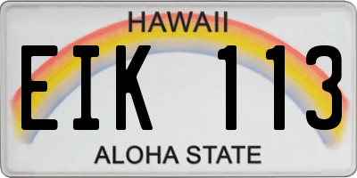 HI license plate EIK113