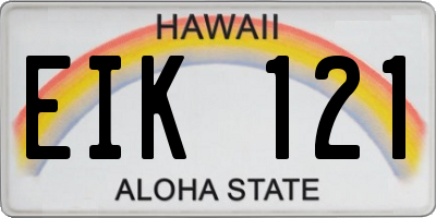HI license plate EIK121