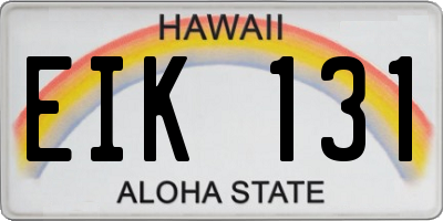 HI license plate EIK131