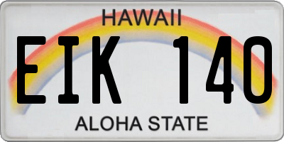 HI license plate EIK140