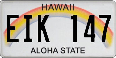 HI license plate EIK147