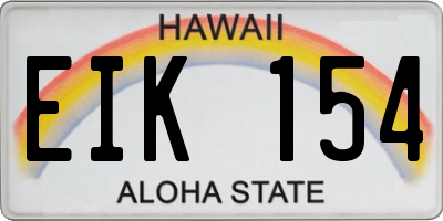 HI license plate EIK154
