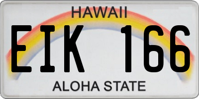 HI license plate EIK166