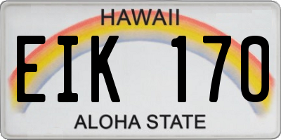 HI license plate EIK170