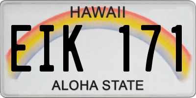 HI license plate EIK171