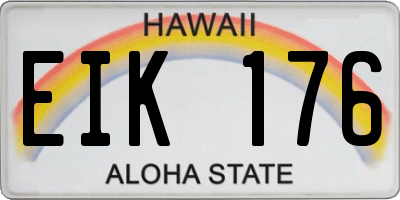 HI license plate EIK176