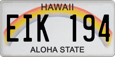 HI license plate EIK194