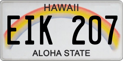 HI license plate EIK207