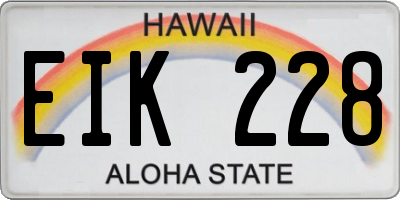 HI license plate EIK228