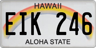 HI license plate EIK246