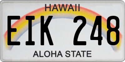 HI license plate EIK248