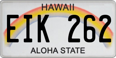 HI license plate EIK262